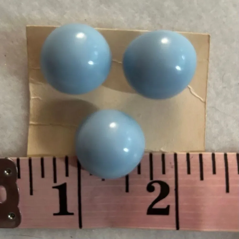 Vintage Baby Blue Dome Buttons